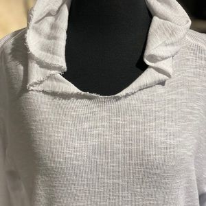 Christina Lehr Ripped V Neck long sleeve pull over